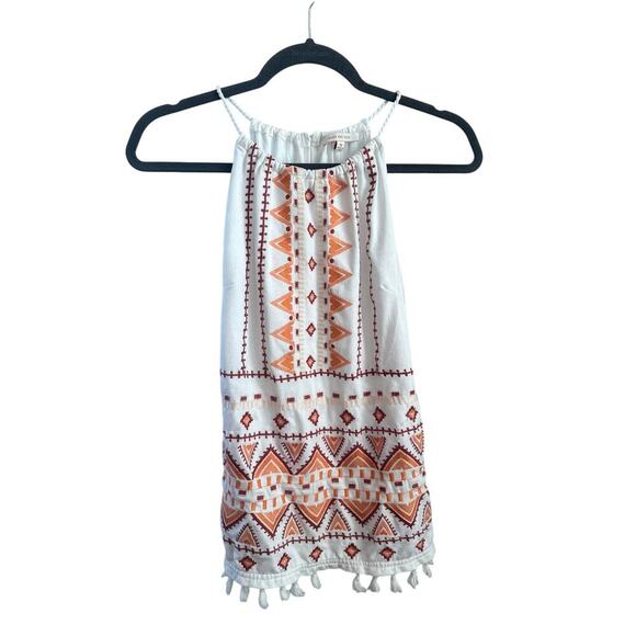 Skies Are Blue Embroidered Boho Tassel Tank Top – Medium - Picture 1 of 6